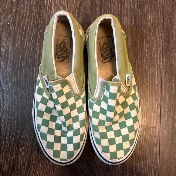 Green checkered vans slip ons - Picture 1 of 6